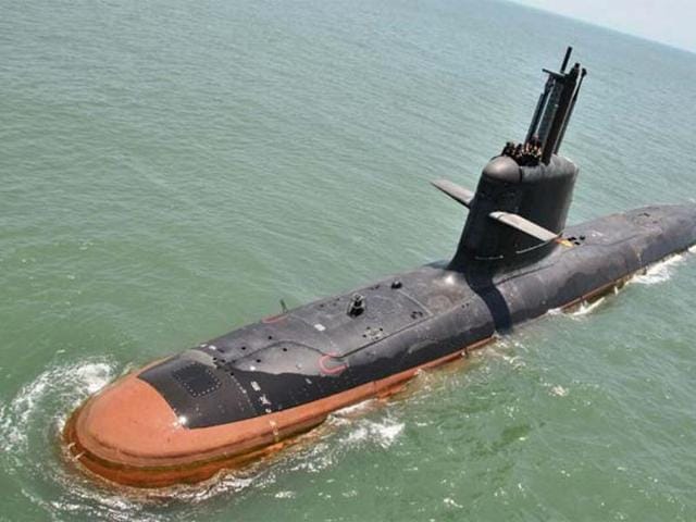 India began sea trials on Sunday for the first of six Scorpene-class military submarines being built under its project P75, marking the last step before it is incorporated into the Indian Navy fleet(Photo: Ministry of Defence)