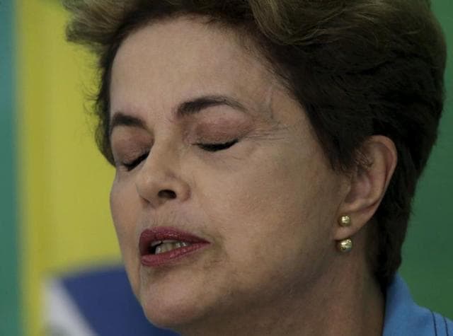 Brazil's President Dilma Rousseff reacts during a news conference at Planalto Palace in Brasilia. (Reuters Photo) Brazil's President Dilma Rousseff reacts during a news conference at Planalto Palace in Brasilia. (Reuters Photo)