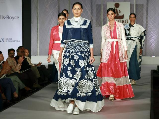 The event featured the creations of ten designers of the FDCI including Anju Modi, JJ Valaya, Rajesh Pratap Singh and Rohit Bal. (IANS) The event featured the creations of ten designers of the FDCI including Anju Modi, JJ Valaya, Rajesh Pratap Singh and Rohit Bal. (IANS)