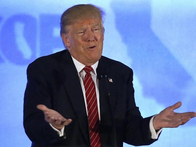 Republican presidential candidate Donald Trump speaks at the California Republican Party 2016 convention in Burlingame, California. (AP File Photo) Republican presidential candidate Donald Trump speaks at the California Republican Party 2016 convention in Burlingame, California. (AP File Photo)