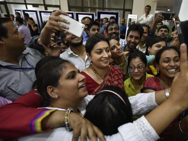 Minister of human resource development Smriti Irani during the launch of Indian Institute of Technology Delhi engineering block, in New Delhi on April 29, 2016. (Raj K Raj / Hindustan Times) Minister of human resource development Smriti Irani during the launch of Indian Institute of Technology Delhi engineering block, in New Delhi on April 29, 2016. (Raj K Raj / Hindustan Times)
