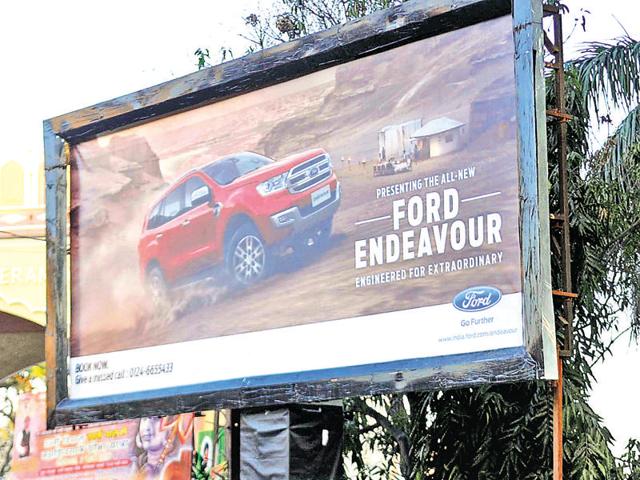 A unipole put up by the Arc Outdoor Media Limited at the Sheran Wala Gate in Patiala on Sunday. (HT Photo) A unipole put up by the Arc Outdoor Media Limited at the Sheran Wala Gate in Patiala on Sunday. (HT Photo)