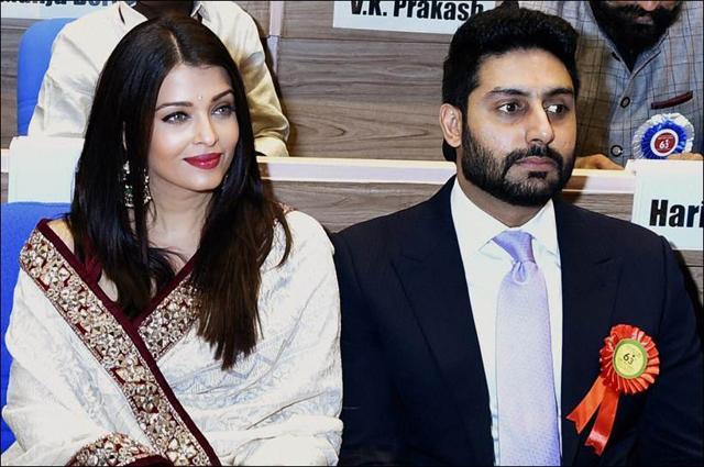 Bollywood actor-couple Abhishek Bachchan and Aishwarya Rai Bachchan at the 63rd National Film Awards 2015 function in New Delhi. (PTI) Bollywood actor-couple Abhishek Bachchan and Aishwarya Rai Bachchan at the 63rd National Film Awards 2015 function in New Delhi. (PTI)