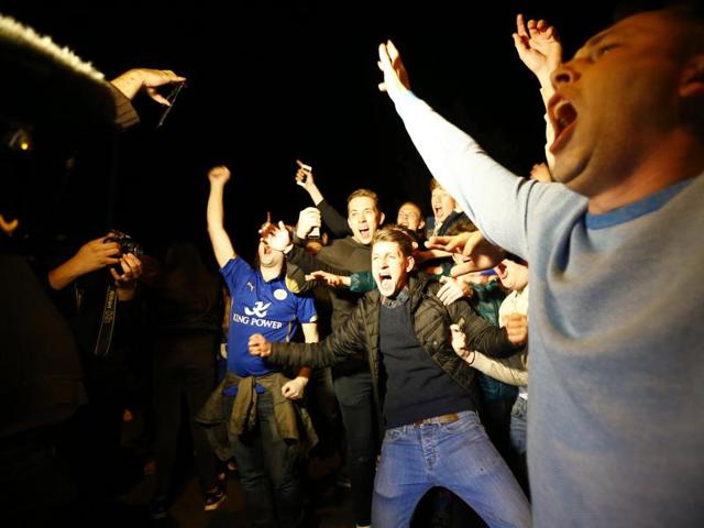 Leicester City fans celebrate winning the Premier League. (REUTERS) Leicester City fans celebrate winning the Premier League. (REUTERS)