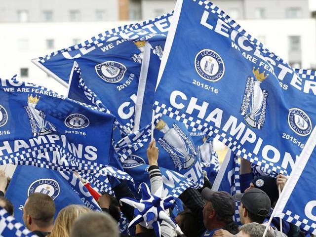 Leicester City fans celebrate the team’s Premier League win. (REUTERS) Leicester City fans celebrate the team’s Premier League win. (REUTERS)