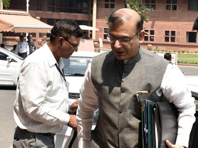 This file photo shows minister of state for finance Jayant Sinha at Parliament House. (Mohd Zakir/HT Photo) This file photo shows minister of state for finance Jayant Sinha at Parliament House. (Mohd Zakir/HT Photo)