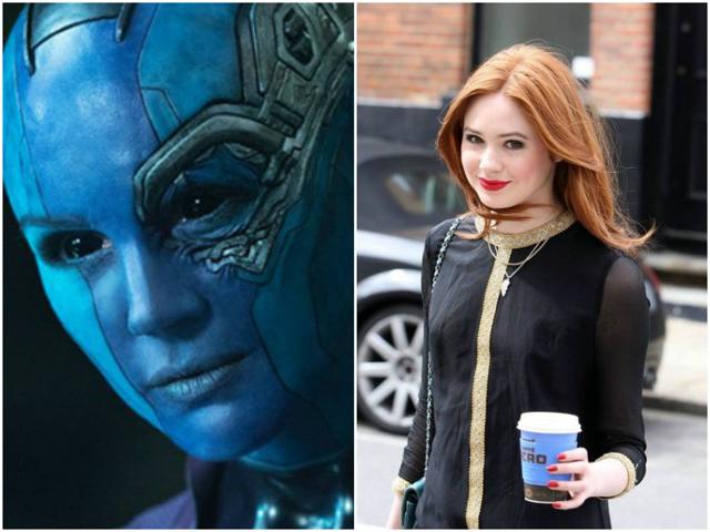 Karen Gillian played Saldana’s ‘sister’ Nebula in the movie. She even shaved her head for the role. Karen Gillian played Saldana’s ‘sister’ Nebula in the movie. She even shaved her head for the role.
