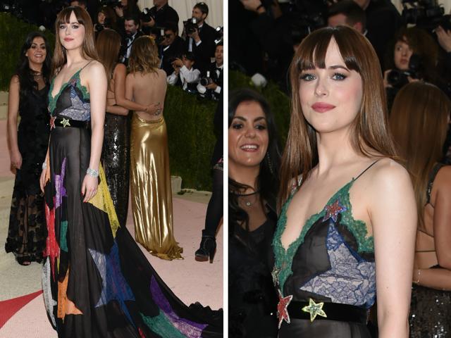 Dakota Johnson went for the playful look at the Met Gala. Dakota Johnson went for the playful look at the Met Gala.