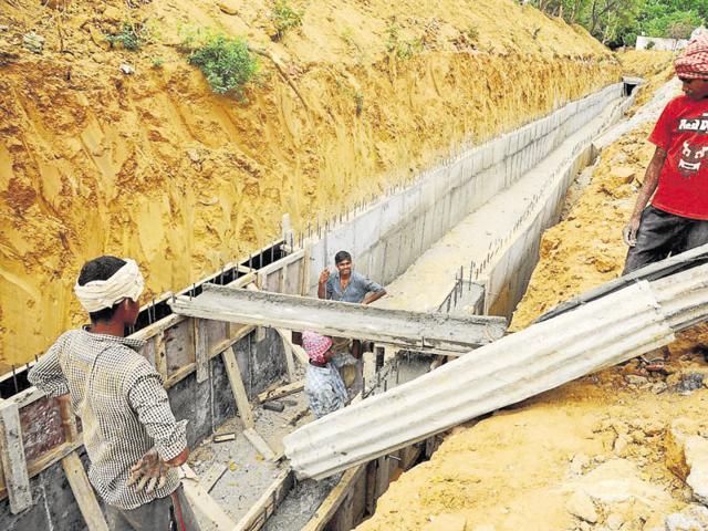 Activists say no environment impact study was conducted before concreting the drains.(Parveen Kumar/ HT Photo) Activists say no environment impact study was conducted before concreting the drains.(Parveen Kumar/ HT Photo)