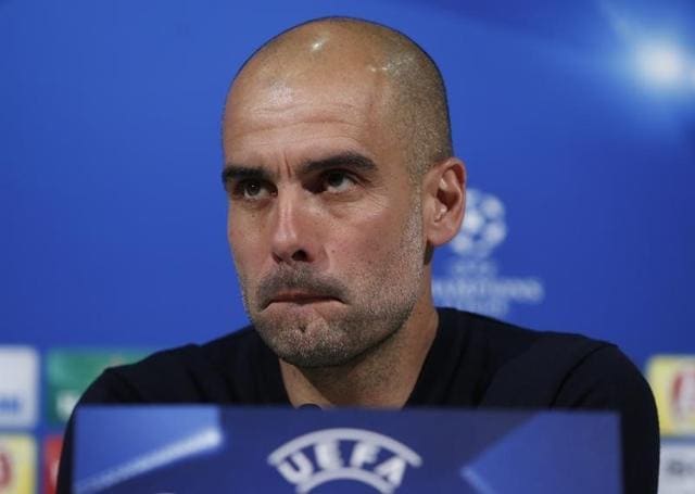 Bayern Munich's coach Pep Guardiola during news conference prior to Uefa Champions League semi-final return match against Atletico Madrid.