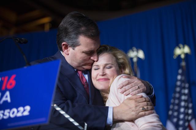 With his wife Heidi by his side, Republican presidential candidate Senator Ted Cruz speaks during his election night watch party at the Crowne Plaza Downtown Union Station where he announced he was suspending his bid for the Republican presidential nomination. (AFP) With his wife Heidi by his side, Republican presidential candidate Senator Ted Cruz speaks during his election night watch party at the Crowne Plaza Downtown Union Station where he announced he was suspending his bid for the Republican presidential nomination. (AFP)