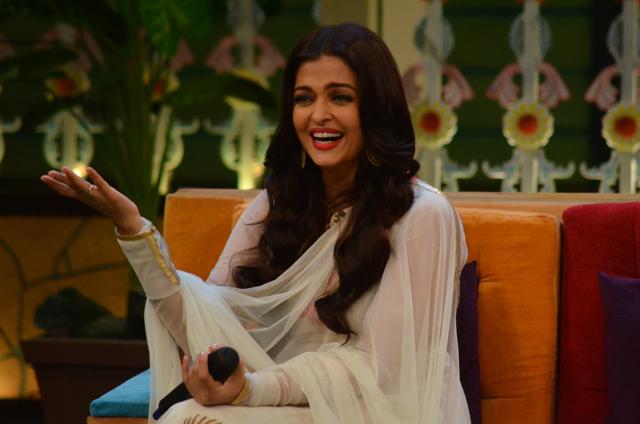 Aishwarya Rai Bachchan during the promotion of film Sarbjit on the sets of The Kapil Sharma Show. (IANS)