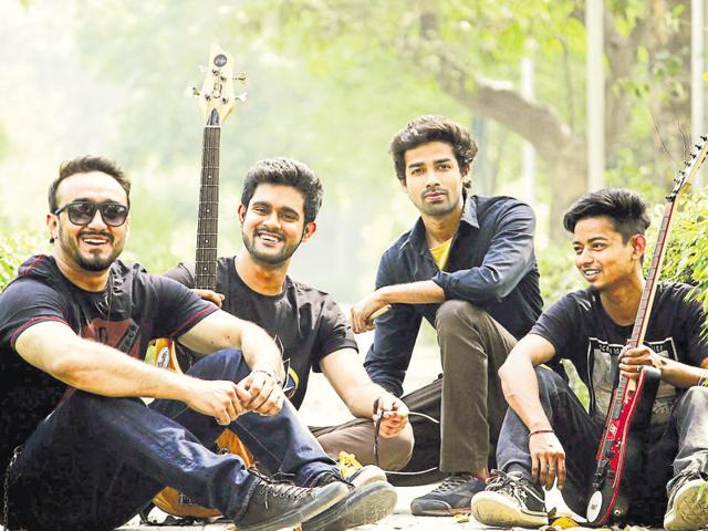 The four-member band, Revolution 21, will perform songs composed by the group at Cyber Hub on Friday.(HT Photo) The four-member band, Revolution 21, will perform songs composed by the group at Cyber Hub on Friday.(HT Photo)