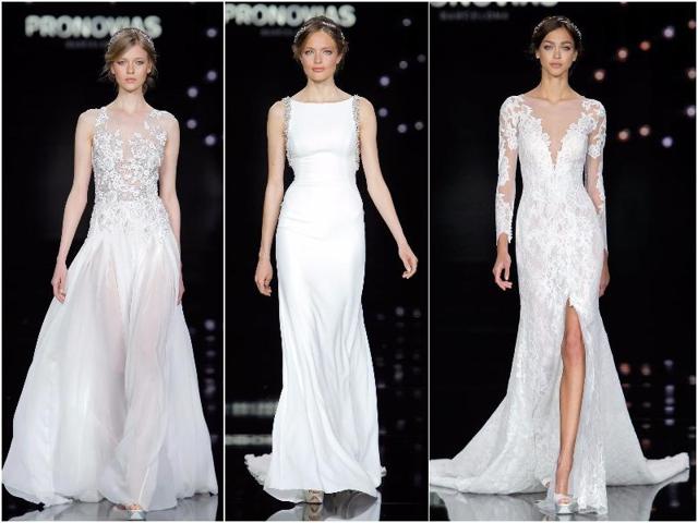 Dutch model Romee Strijd, Polish model Jac Jagaciak, Russian model Kate Grigorieva, and French model Cindy Bruna were all there. (Pronovias) Dutch model Romee Strijd, Polish model Jac Jagaciak, Russian model Kate Grigorieva, and French model Cindy Bruna were all there. (Pronovias)