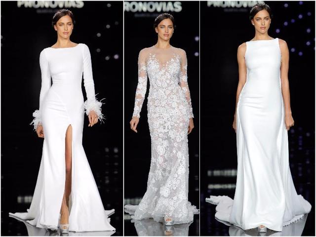 Pronovias once again enlisted Russian model Irina Shayk as the star of its bridal fashion show. (Pronovias) Pronovias once again enlisted Russian model Irina Shayk as the star of its bridal fashion show. (Pronovias)
