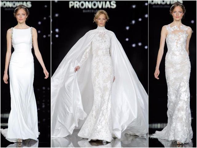 Irina Shayk was joined by a host of internationally renowned models for this Pronovias show. (Pronovias) Irina Shayk was joined by a host of internationally renowned models for this Pronovias show. (Pronovias)