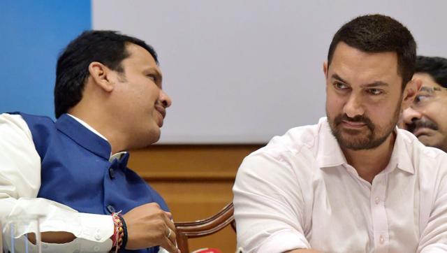 Maharashtra CM Devendra Fadnavis, Aamir Khan and industrialist Kumar Mangalam Birla during the announcement of Paani Foundation in Mumbai. (PTI) Maharashtra CM Devendra Fadnavis, Aamir Khan and industrialist Kumar Mangalam Birla during the announcement of Paani Foundation in Mumbai. (PTI)