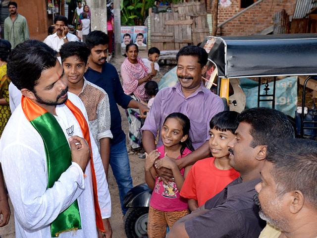 On the campaign trail, Sreesanth is extremely polite – with no trace of his infamously aggressive appeals to umpires. (Sreekesh Raveendran Nair) On the campaign trail, Sreesanth is extremely polite – with no trace of his infamously aggressive appeals to umpires. (Sreekesh Raveendran Nair)