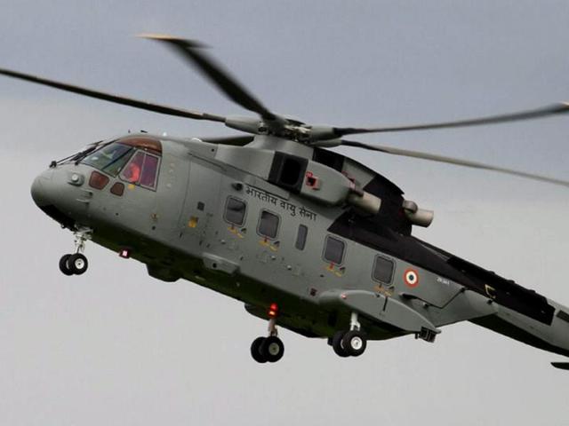 A file photo of AgustaWestland (AW101) VVIP Airforce Helicopter. (PTI) A file photo of AgustaWestland (AW101) VVIP Airforce Helicopter. (PTI)