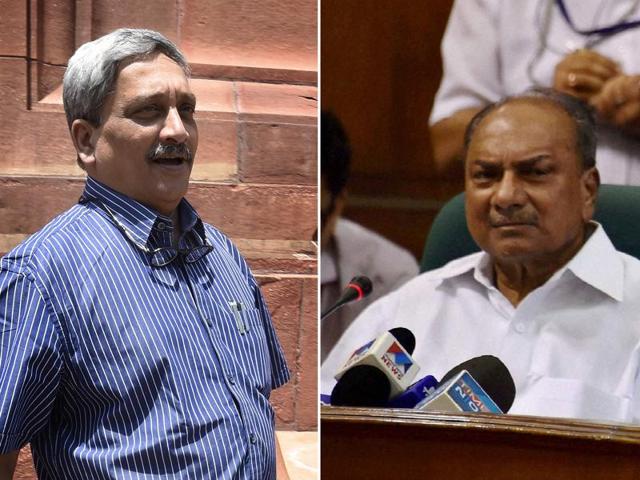 Defence minister Manohar Parrikar and Congress MP AK antony locked horns in the Rajya Sabha over the VVIP chopper scam. (PTI4_27_2016_000191A) (PTI file photo) Defence minister Manohar Parrikar and Congress MP AK antony locked horns in the Rajya Sabha over the VVIP chopper scam. (PTI4_27_2016_000191A) (PTI file photo)
