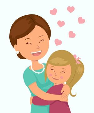 Daughter hugging her mother. Isolated characters in the embrace of a mother and her daughter on a white background. Concept design Mother's Day. (Shutterstock image ) Daughter hugging her mother. Isolated characters in the embrace of a mother and her daughter on a white background. Concept design Mother's Day. (Shutterstock image )