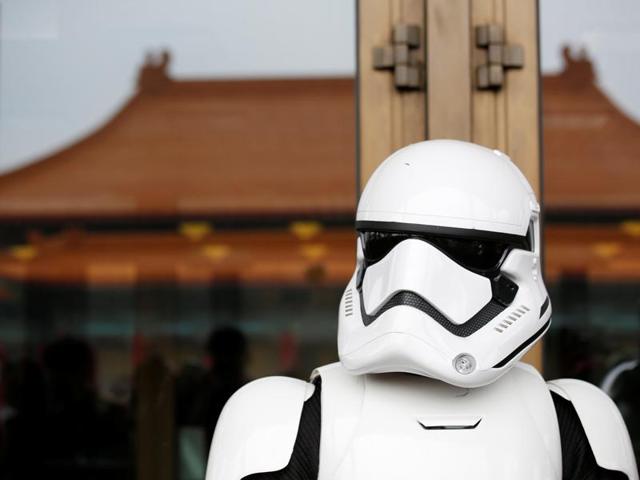 A man dressed as a Stormtrooper from Star Wars during Star Wars Day in Taipei. (REUTERS) 