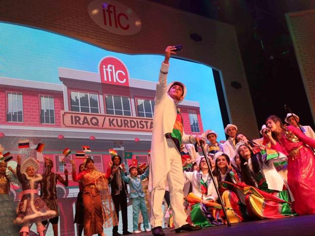 The idea is to try and promote peace, friendship and understanding. International students perform on stage at IFLC. (AFP) 