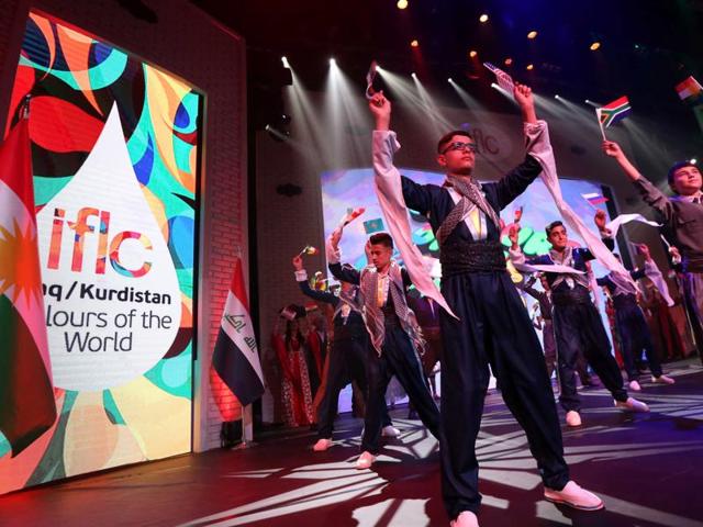 Iraqi students perform at IFLC. (AFP) 