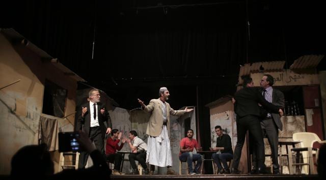 Palestinian actors perform the Gaza version of Romeo and Juliet. (AP) Palestinian actors perform the Gaza version of Romeo and Juliet. (AP)