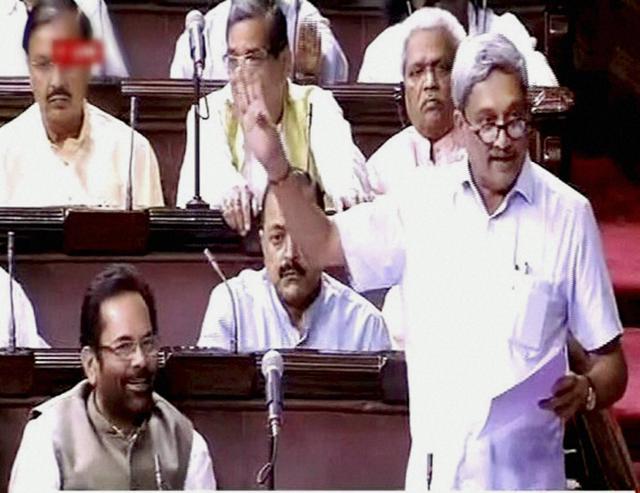Defence Minister Manohar Parrikar speaks in the Rajya Sabha in New Delhi on Wednesday. (PTI) Defence Minister Manohar Parrikar speaks in the Rajya Sabha in New Delhi on Wednesday. (PTI)