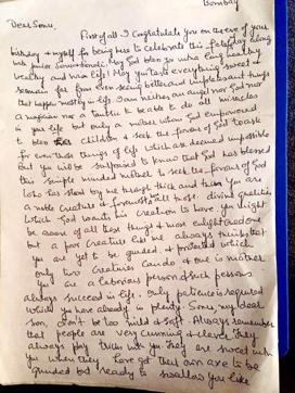 A letter from Sonu Sood’s mother to him.