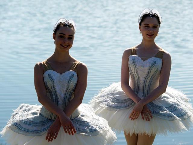 The dancers were on a 20-metre barge in Penrith Lakes in western Sydney. (AFP)