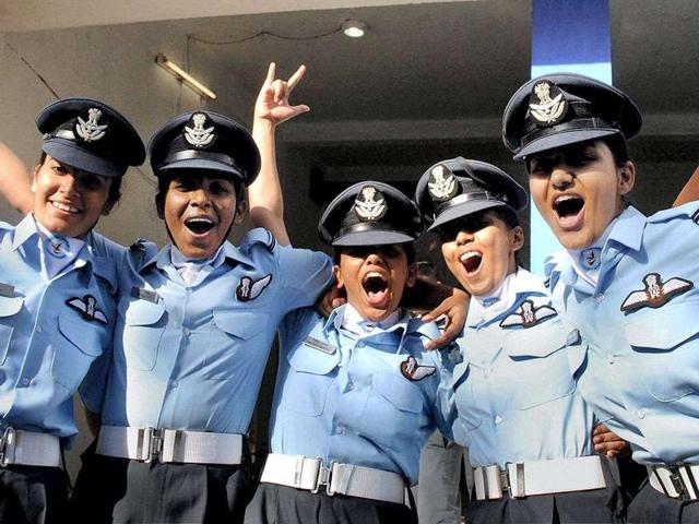 IAF's women pilots celebrate after their passing out parade at Air Force Academy near Hyderabad. BJP MP Arjun Ram Meghwal said women are afraid of flying MiG 21s due to their high accident rate. (PTI file photo) IAF's women pilots celebrate after their passing out parade at Air Force Academy near Hyderabad. BJP MP Arjun Ram Meghwal said women are afraid of flying MiG 21s due to their high accident rate. (PTI file photo)