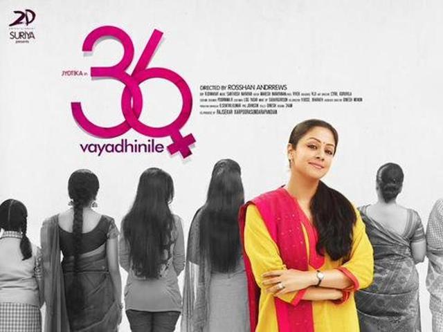 36 Vayadhinile, produced by Tamil actor Suriya, was Jyothika's comeback film in 2015 and turned out to be a hit.