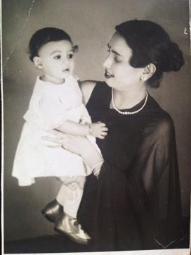Little Mauli with her own mom
