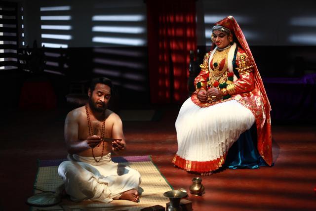A still from the Sanskrit film Priyamanasam