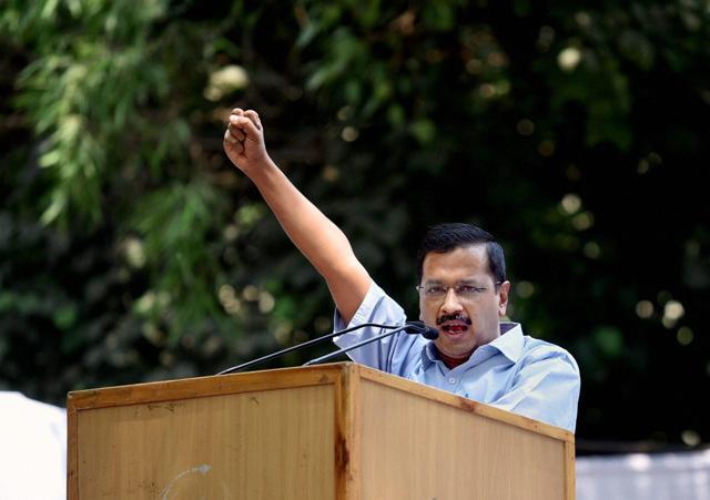 Delhi chief minister Arvind Kejriwal speaks at a rally in Jantar Mantar on Saturday. (PTI) Delhi chief minister Arvind Kejriwal speaks at a rally in Jantar Mantar on Saturday. (PTI)