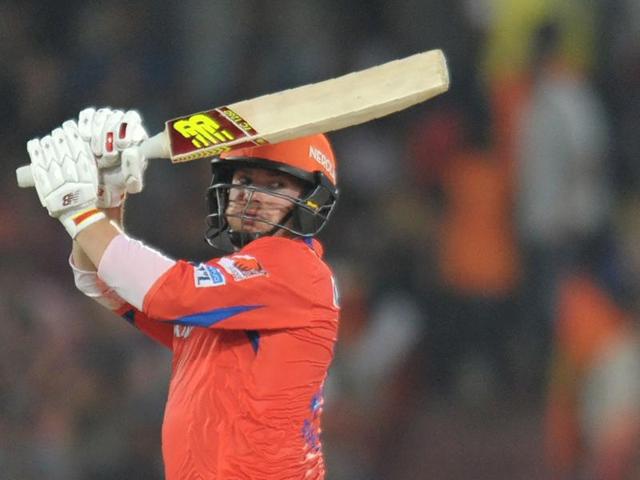 Against Sunrisers Hyderabad, Finch came in at No 5 when the Lions were struggling at 25 for three in the sixth over. The usually aggressive Aussie had to curb his instincts and worked on rebuilding the innings. (AFP) Against Sunrisers Hyderabad, Finch came in at No 5 when the Lions were struggling at 25 for three in the sixth over. The usually aggressive Aussie had to curb his instincts and worked on rebuilding the innings. (AFP)