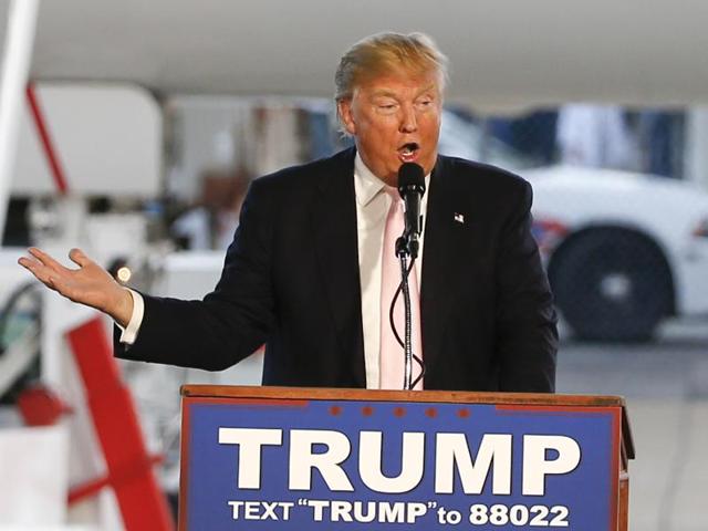 Republican presidential candidate, Donald Trump holds a plane-side rally in a hanger at Youngstown-Warren Regional Airport in Vienna, Ohio. (AP File Photo) Republican presidential candidate, Donald Trump holds a plane-side rally in a hanger at Youngstown-Warren Regional Airport in Vienna, Ohio. (AP File Photo)