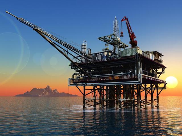 A deepwater gas exploration rig