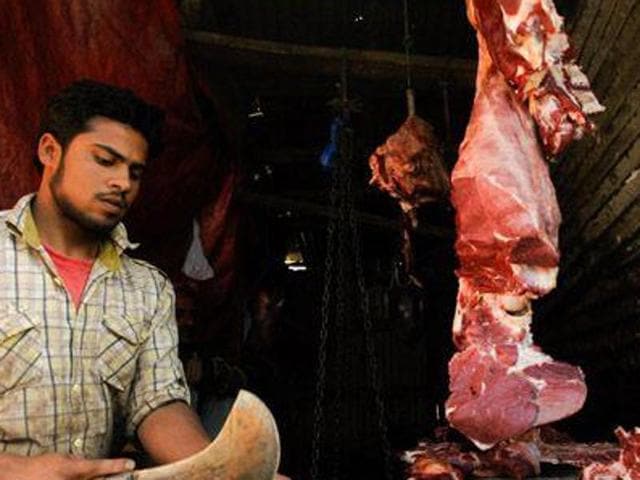 Notably, keeping, buying, selling or transporting beef or beef products is banned in Gujarat. (Abid Bhat/HT Photo) Notably, keeping, buying, selling or transporting beef or beef products is banned in Gujarat. (Abid Bhat/HT Photo)