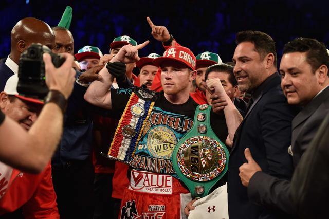 Canelo Alvarez poses with the WBC Middleweight belt. (AFP) Canelo Alvarez poses with the WBC Middleweight belt. (AFP)