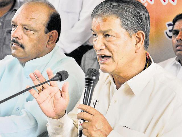 Former chief minister Harish Rawat addresses the media in Dehradun on Sunday. (PTI Photo) Former chief minister Harish Rawat addresses the media in Dehradun on Sunday. (PTI Photo)