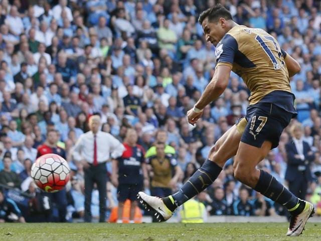 Alexis Sanchez’s 68th-minute equaliser dealt a potentially fatal blow to Manchester City’s hopes of qualifying for next year’s Champions League. (REUTERS) Alexis Sanchez’s 68th-minute equaliser dealt a potentially fatal blow to Manchester City’s hopes of qualifying for next year’s Champions League. (REUTERS)