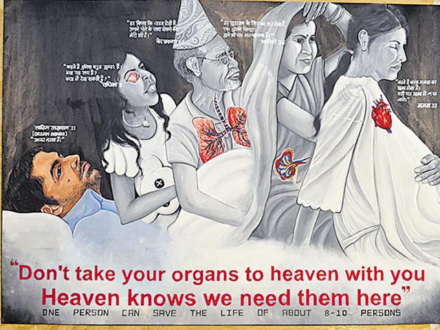 A poster of PGIMER to promote organ donation. A poster of PGIMER to promote organ donation.