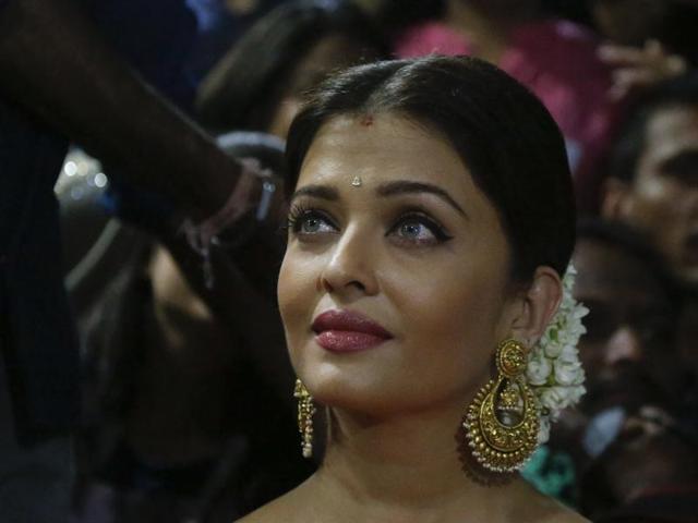 Bollywood actor Aishwarya Rai Bachchan looks on during a press conference to promote her upcoming film Sarbjit in Ahmedabad on Sunday. (AP)