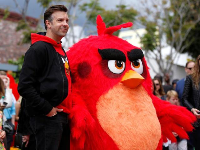 Jason Sudeikis poses with the character of Red. (REUTERS) Jason Sudeikis poses with the character of Red. (REUTERS)