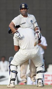 Yuvraj Singh lifts teammate Sachin Tendulkar to celebrate his century and India's win on the fifth and final day of the first Test between India and England at the MA Chidambaram stadium in Chennai on December 15, 2008. India won the match by 6 wickets to lead the two match series 1-0. (AFP) Yuvraj Singh lifts teammate Sachin Tendulkar to celebrate his century and India's win on the fifth and final day of the first Test between India and England at the MA Chidambaram stadium in Chennai on December 15, 2008. India won the match by 6 wickets to lead the two match series 1-0. (AFP)