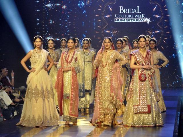 Models present creations by designer Auesha Ibrahimon. (IANS) Models present creations by designer Auesha Ibrahimon. (IANS)