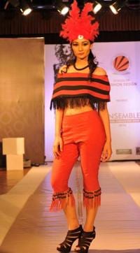 A girl poses during the annual graduating show at LPU. (Pardeep Pandit/HT Photo )